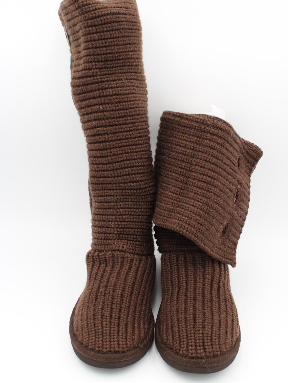 UGG Australia Classic Cardy Knit Boots Brown Women’s Size 8